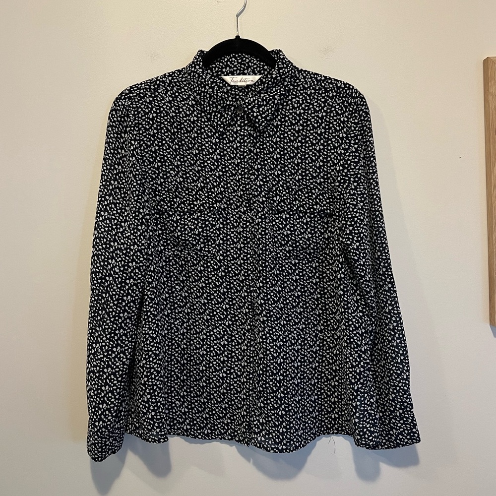 Vintage Spotted Chiffon Blouse